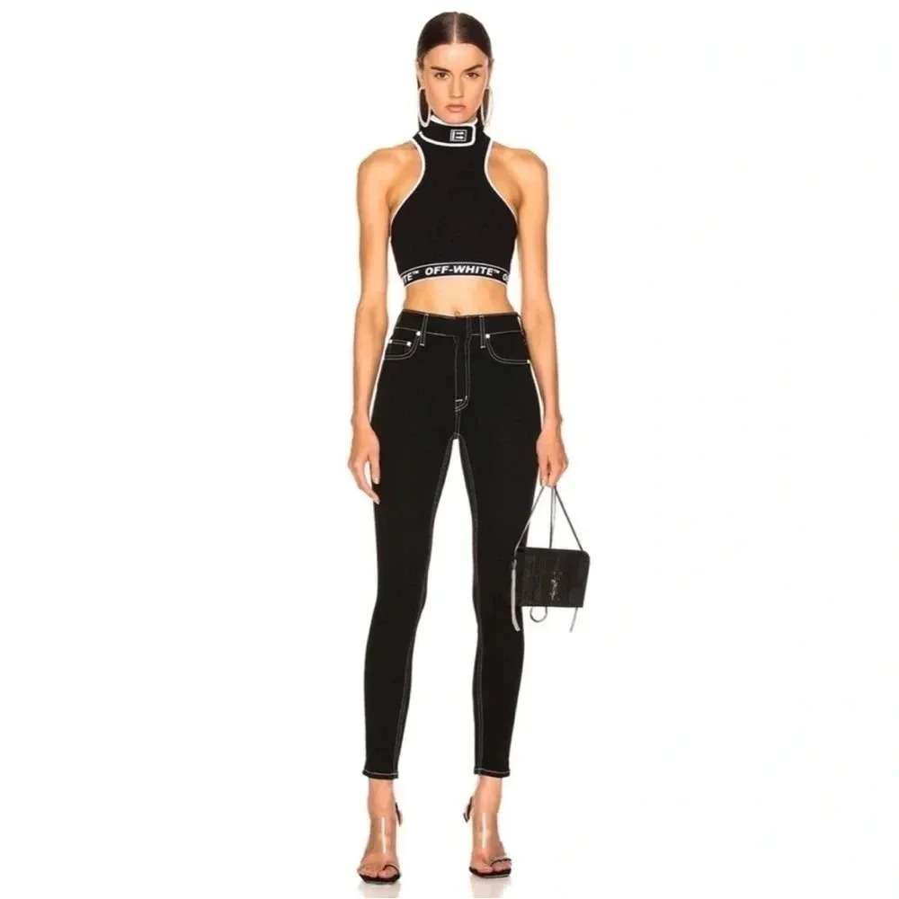 Cotton Citizen black high waisted denim